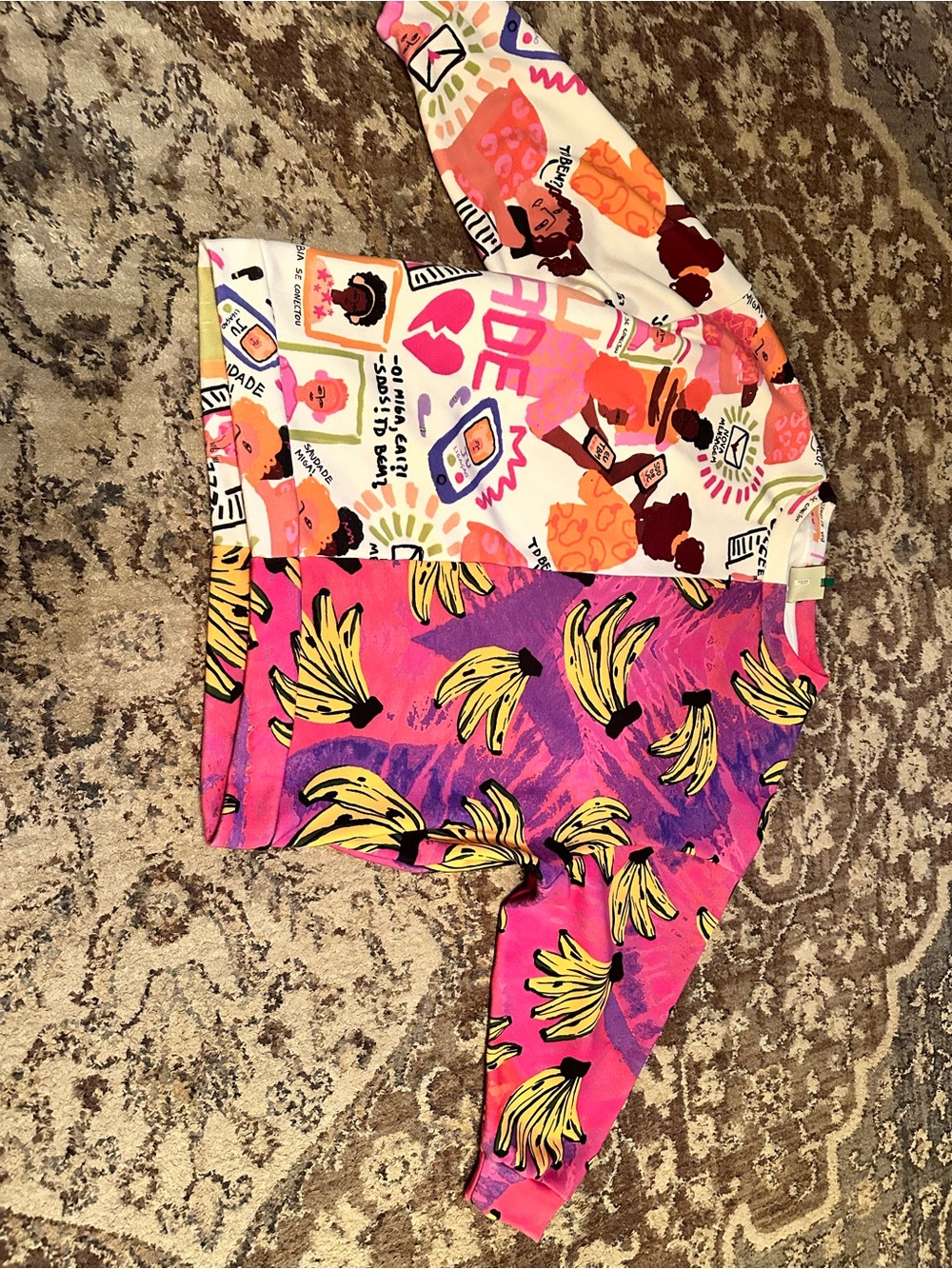 Farm brand Mixed-Print Sweatshirt with Banana Motif